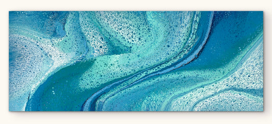 Crossing Currents | 152x61.5cm Original Abstract Painting by Angela Roskell