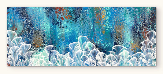 Seaside Valley | 152x61.5cm Extra Large Original Abstract Floral Painting