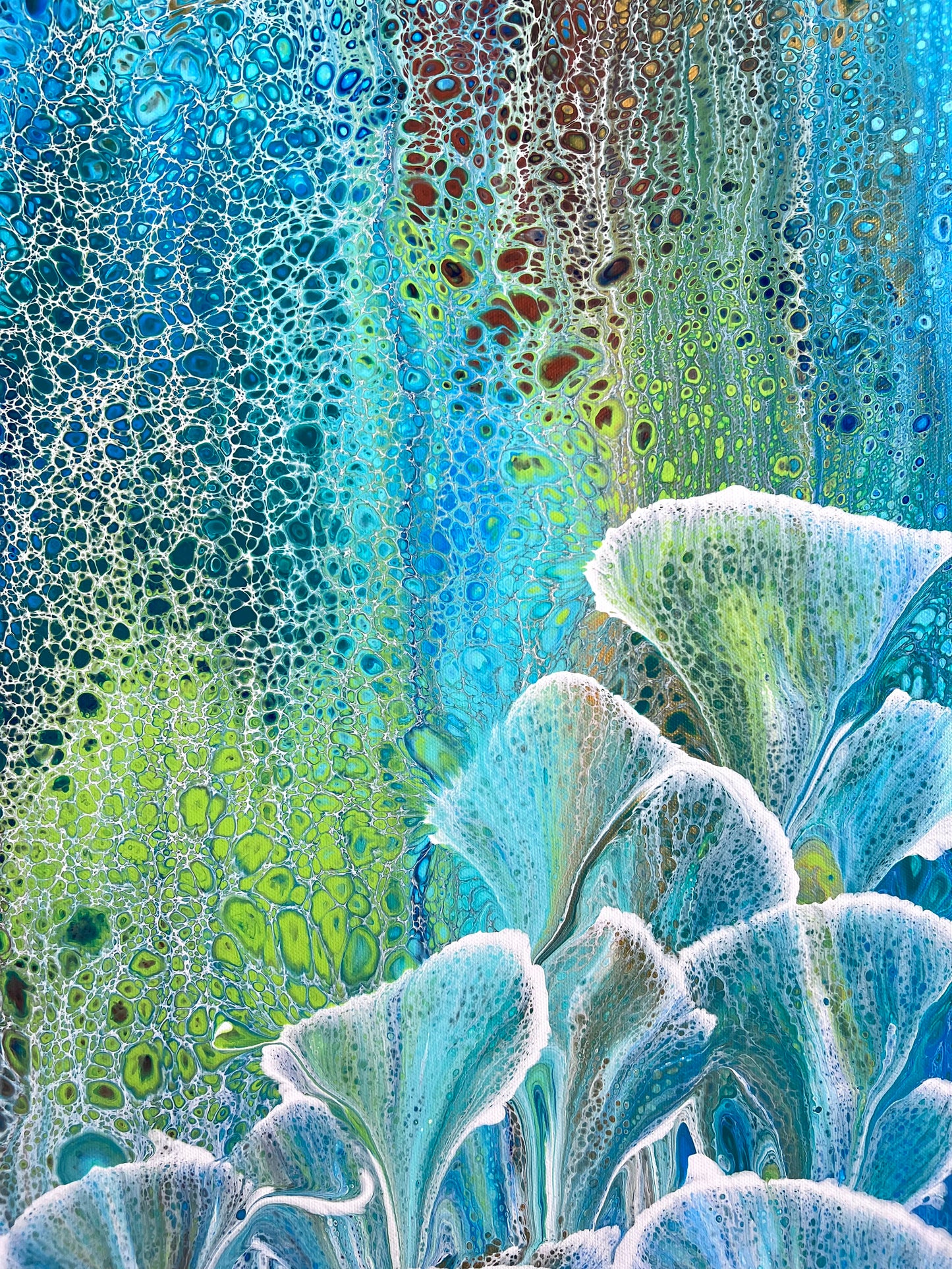 Drifting Valley | Large Original Abstract Floral Painting 122x91.5cm by Australian Artist Angela Roskell