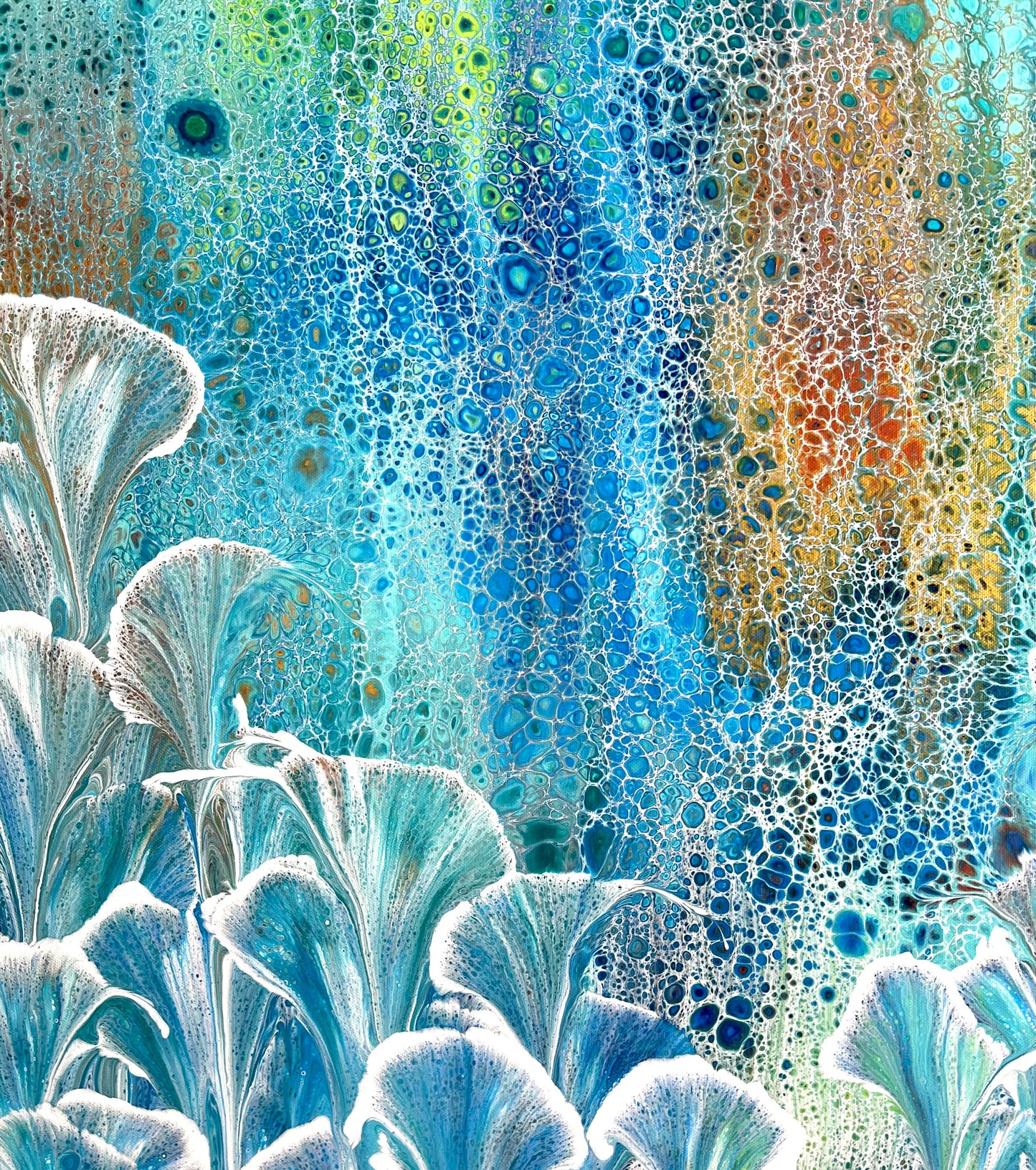 Drifting Valley | Large Original Abstract Floral Painting 122x91.5cm by Australian Artist Angela Roskell