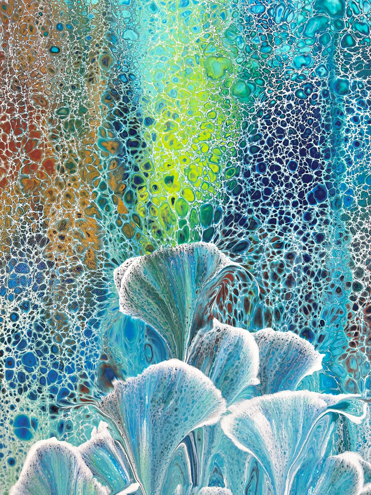 Drifting Valley | Large Original Abstract Floral Painting 122x91.5cm by Australian Artist Angela Roskell