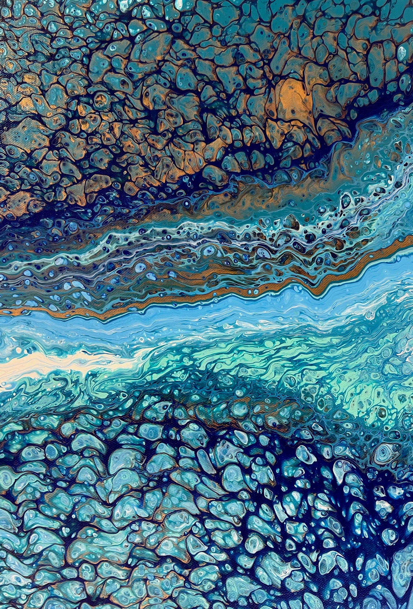 Adrift | Extra Large Original Abstract Painting 152x61.5cm by Aussie Artist Angela Roskell