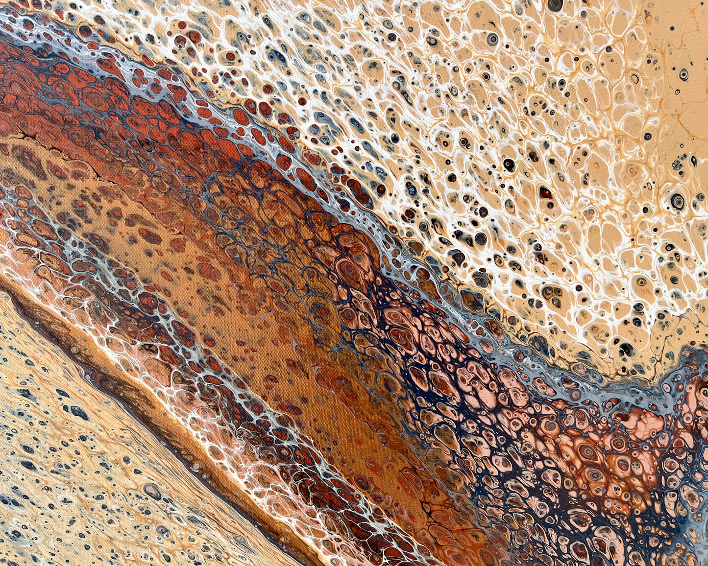 Burnished Earth | Extra Large Original Abstract Painting 152x61.5cm by Angela Roskell
