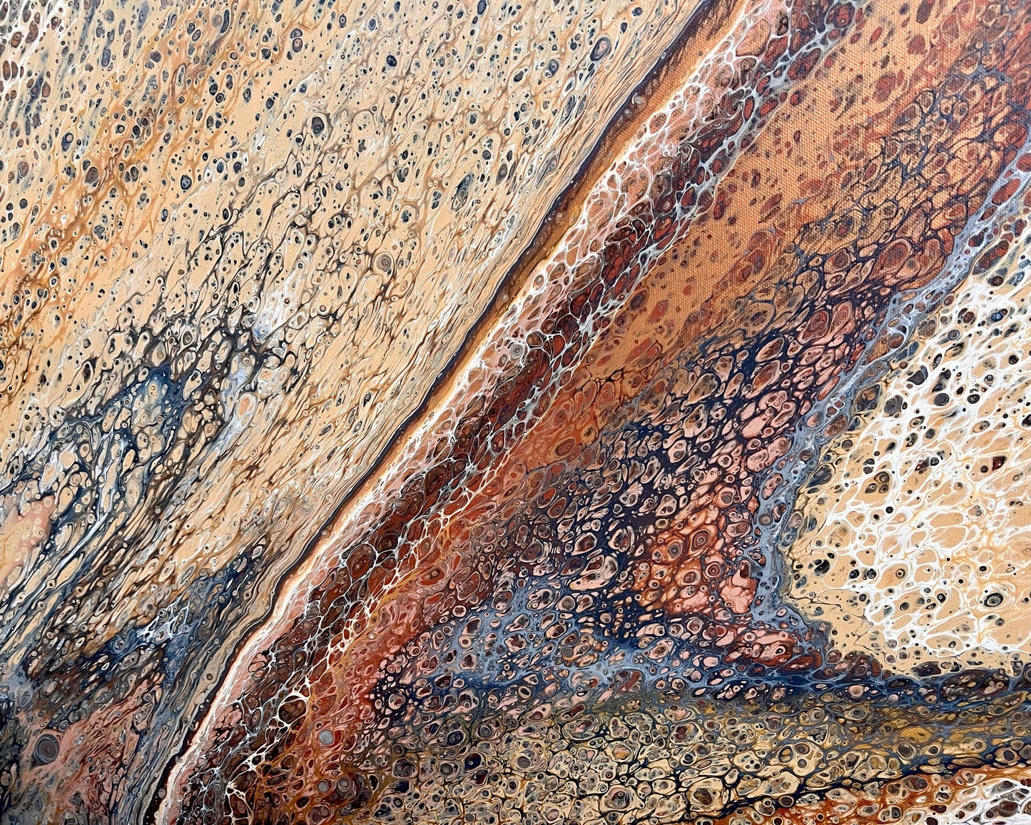 Burnished Earth | Extra Large Original Abstract Painting 152x61.5cm by Angela Roskell