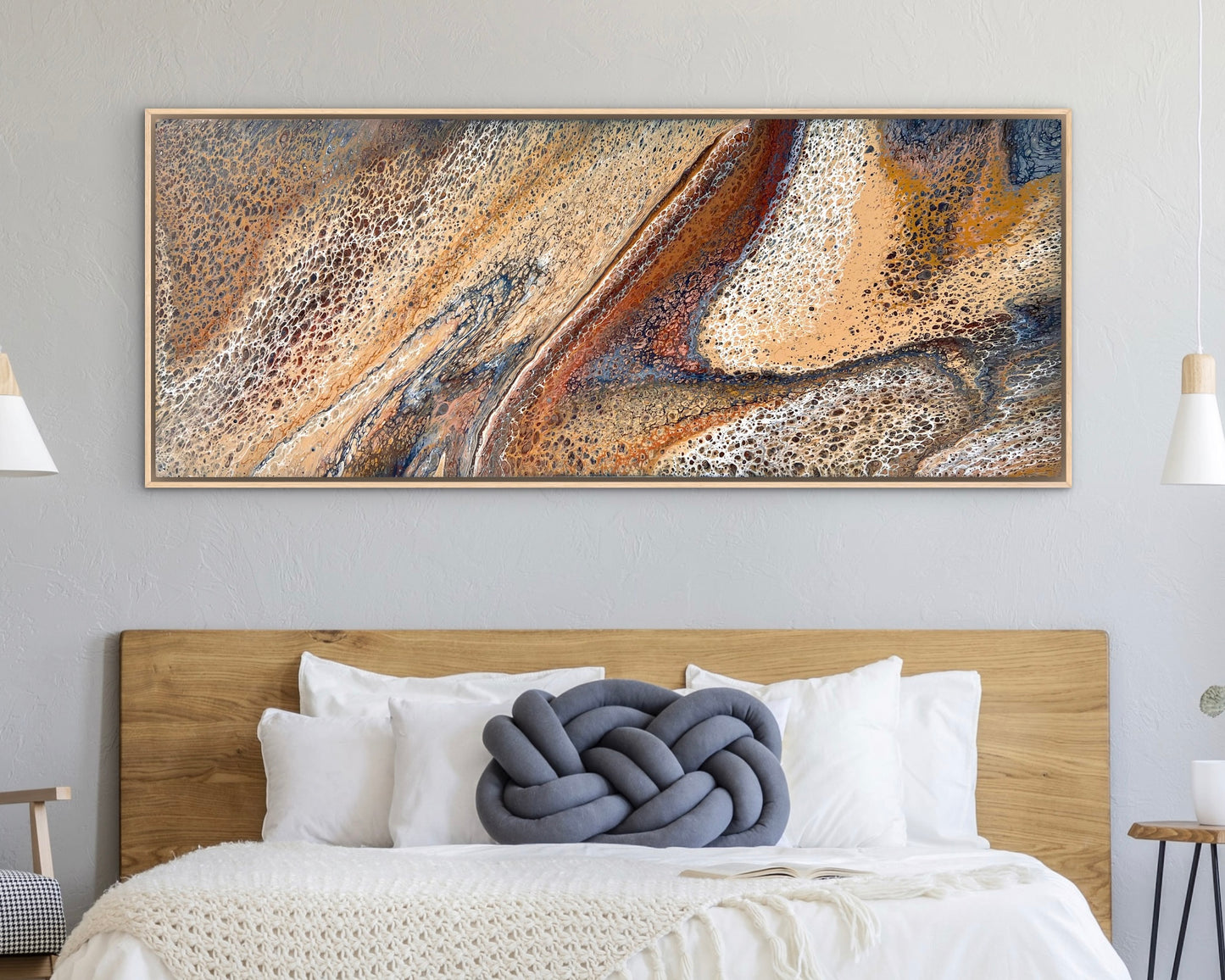 Burnished Earth | Extra Large Original Abstract Painting 152x61.5cm by Angela Roskell
