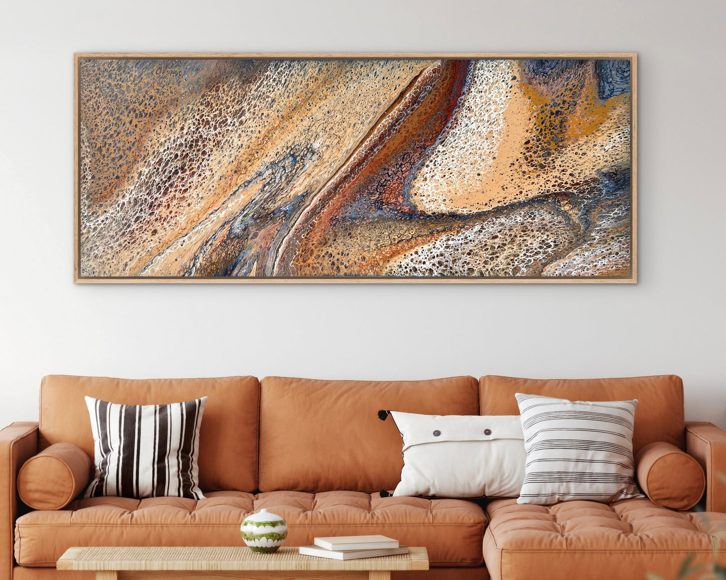 Burnished Earth | Extra Large Original Abstract Painting 152x61.5cm by Angela Roskell