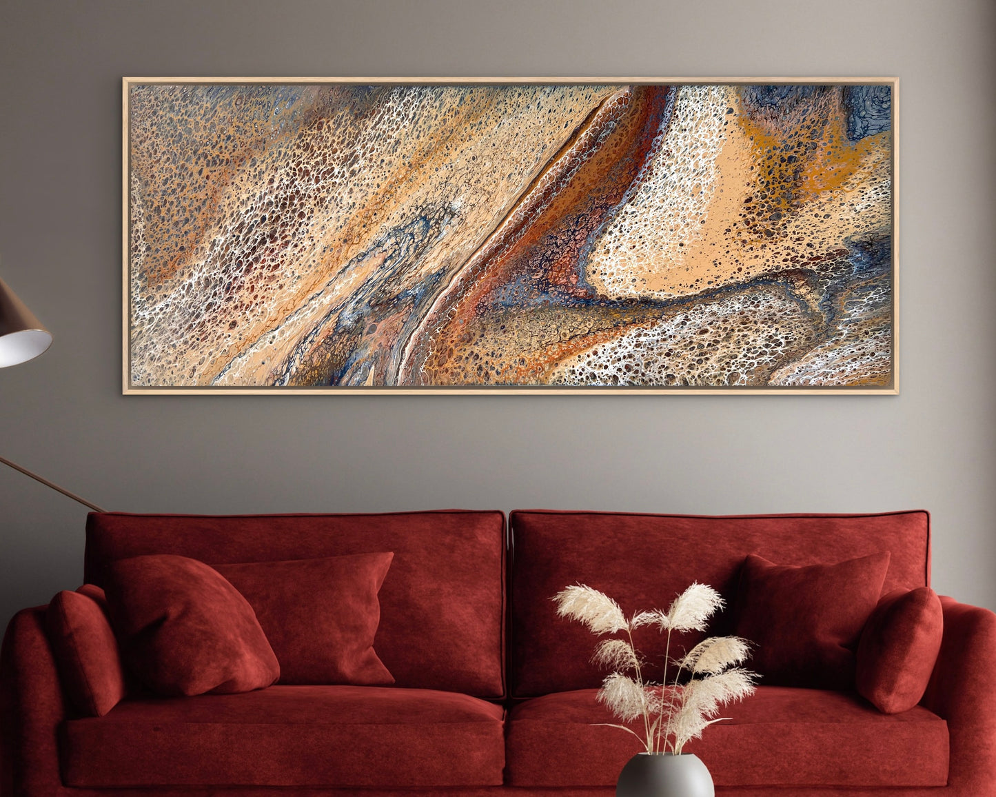Burnished Earth | Extra Large Original Abstract Painting 152x61.5cm by Angela Roskell