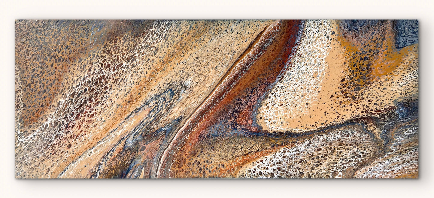 Burnished Earth | Extra Large Original Abstract Painting 152x61.5cm by Angela Roskell