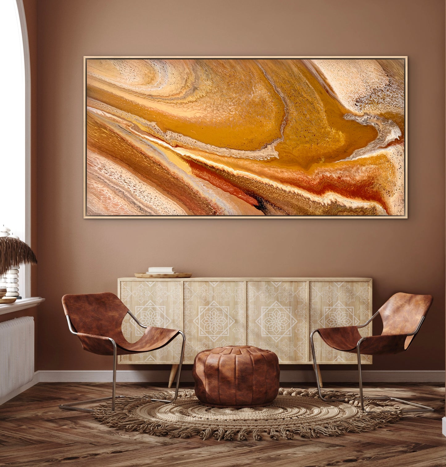 Sunset Ridge | Extra Large Statement Original Painting 183x91.5cm by Angela Roskell