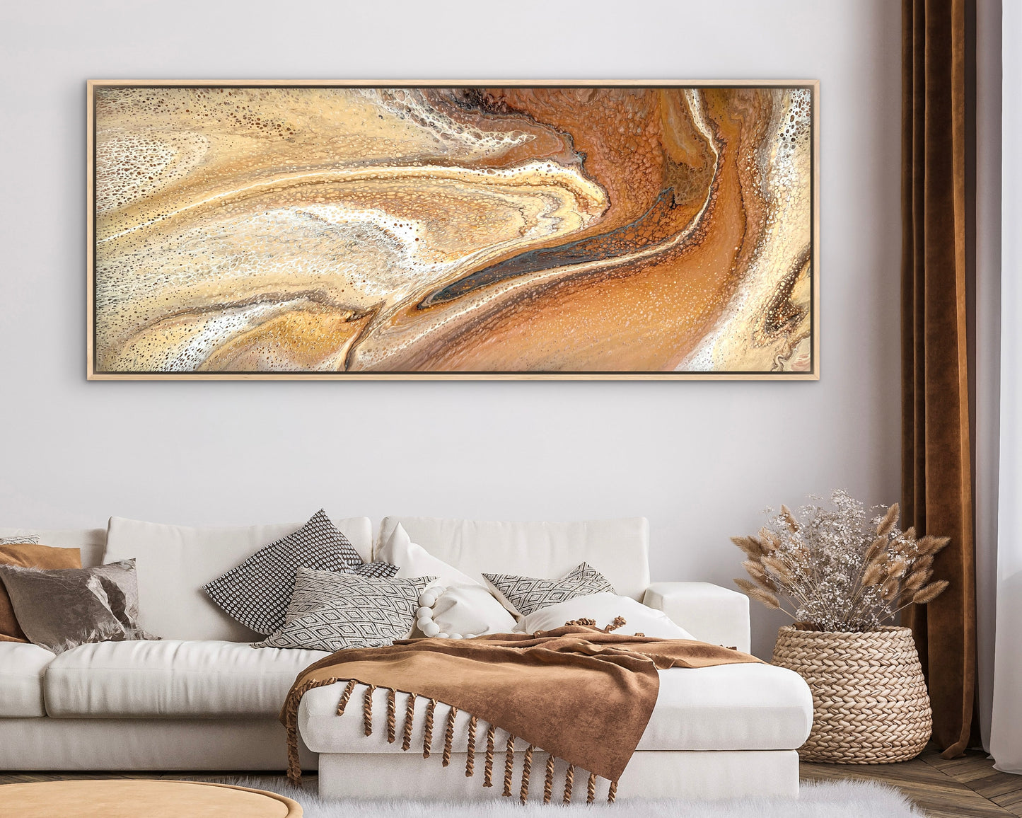 Desert Veil | Extra Large Original Abstract Painting 152x61.5cm by Aussie Artist Angela Roskell