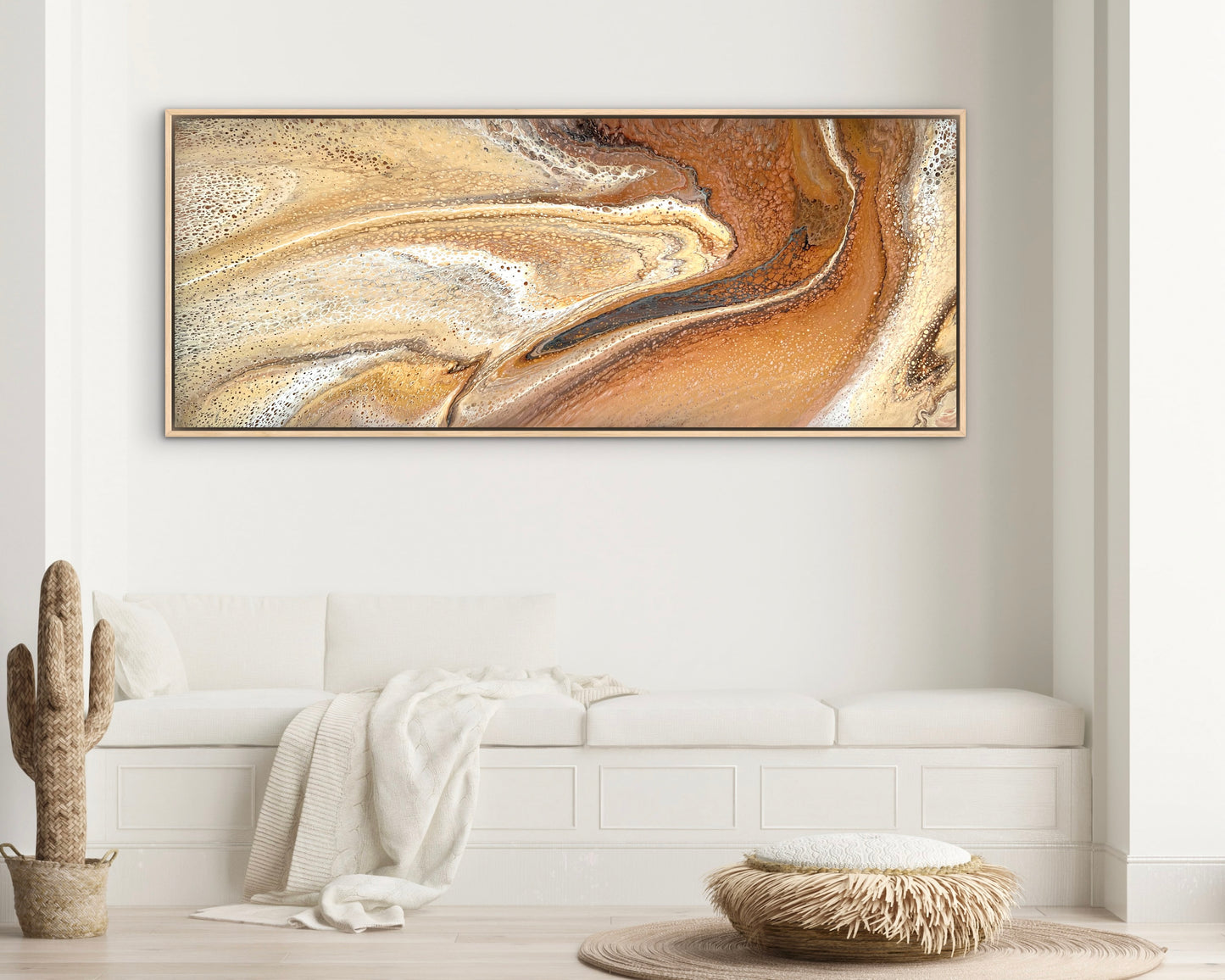 Desert Veil | Extra Large Original Abstract Painting 152x61.5cm by Aussie Artist Angela Roskell