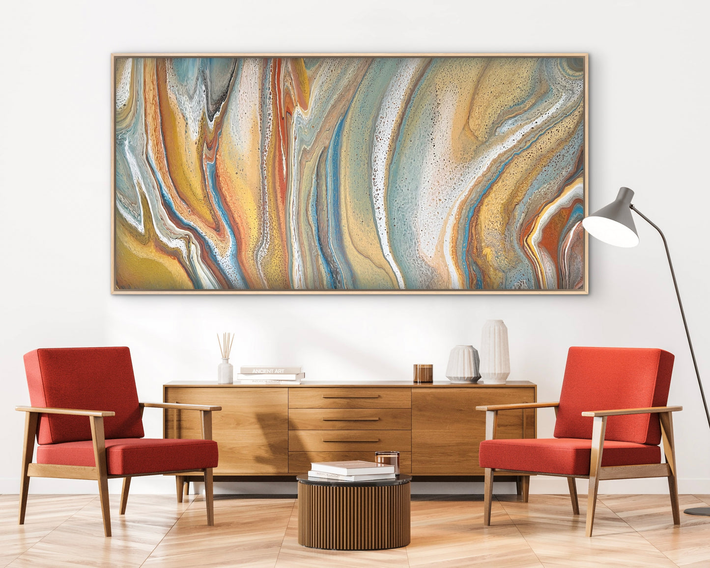 Earth's Currents | Extra Large Original Abstract Painting 183x91.5cm by Angela Roskell