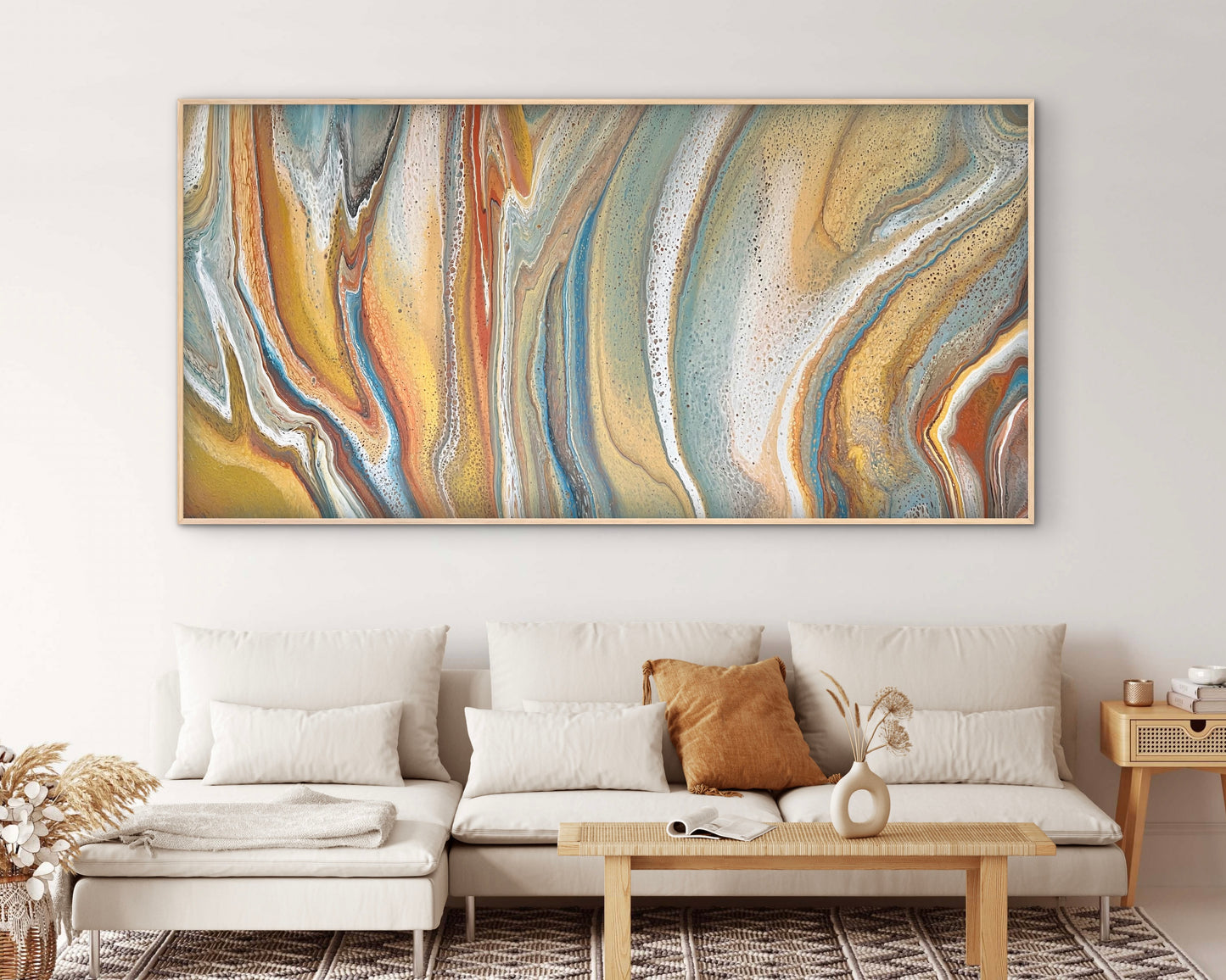 Earth's Currents | Extra Large Original Abstract Painting 183x91.5cm by Angela Roskell