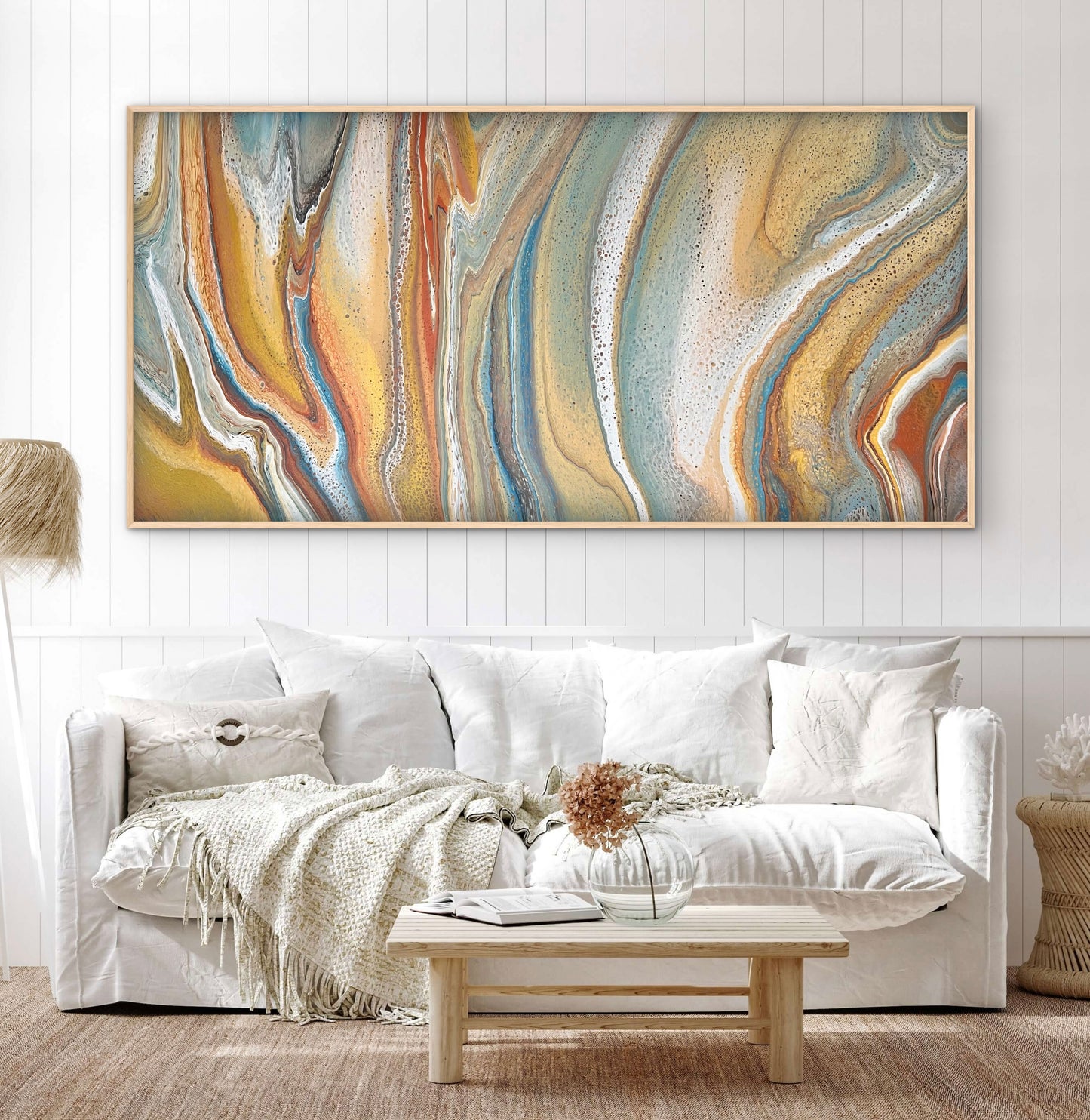 Earth's Currents | Extra Large Original Abstract Painting 183x91.5cm by Angela Roskell