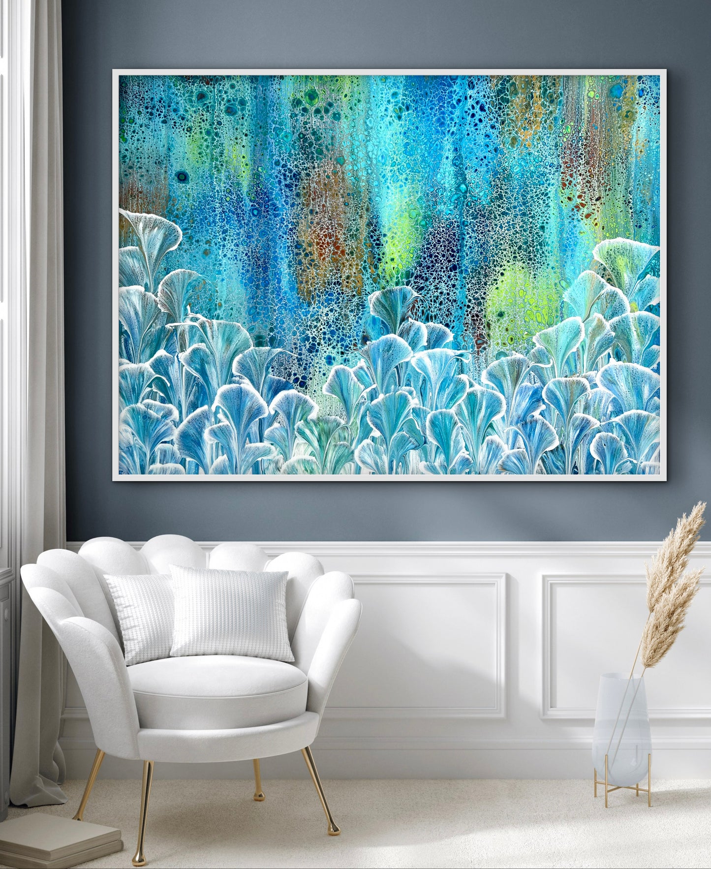 Drifting Valley | Large Original Abstract Floral Painting 122x91.5cm by Australian Artist Angela Roskell