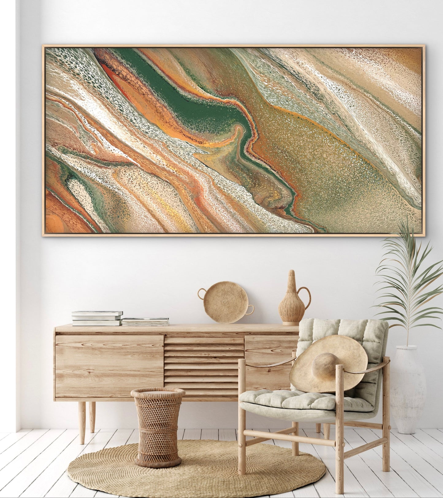 Nature's Passage | Extra Large Original Abstract Painting 183x91.5cm by Angela Roskell