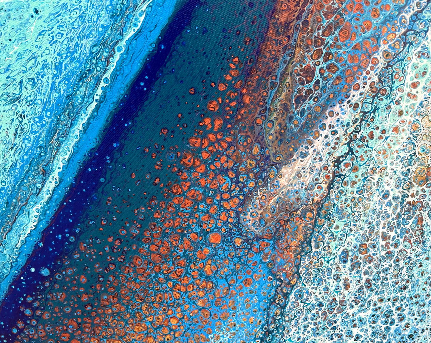 Tidal Ravine | Large Original Ocean Abstract Painting 122x91.5cm by Angela Roskell