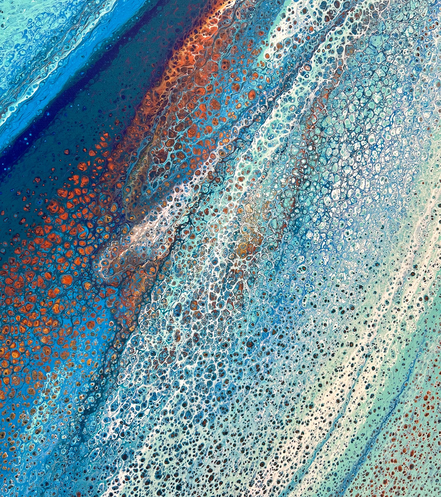Tidal Ravine | Large Original Ocean Abstract Painting 122x91.5cm by Angela Roskell