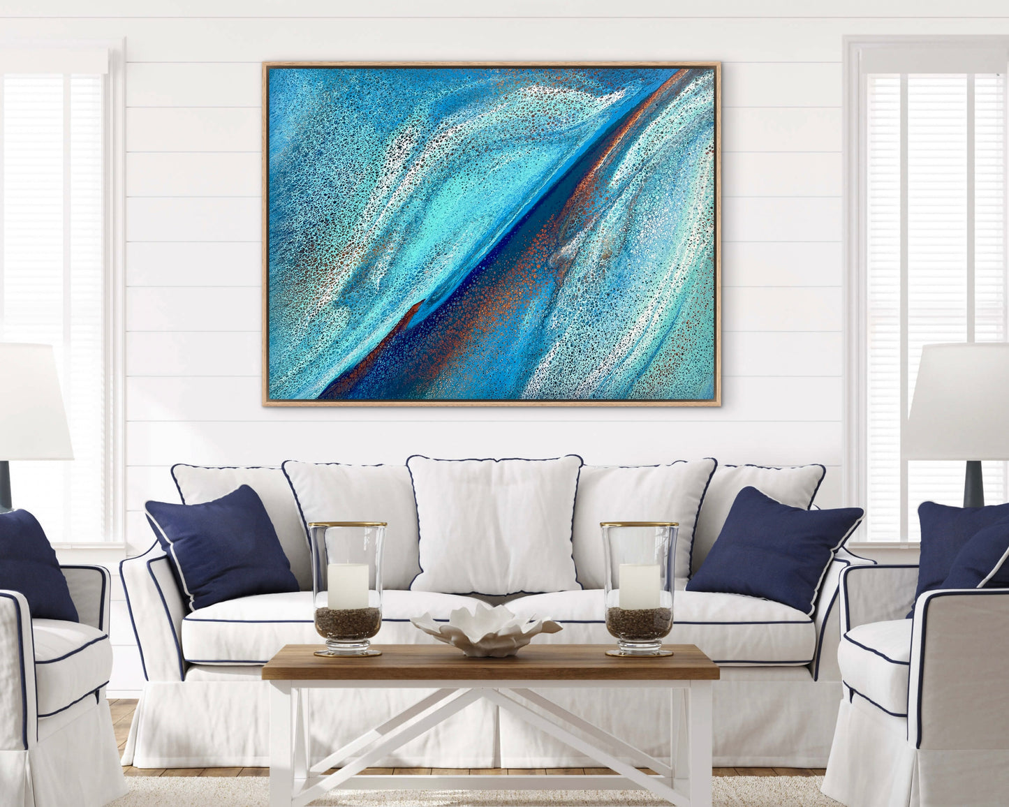 Tidal Ravine | Large Original Ocean Abstract Painting 122x91.5cm by Angela Roskell