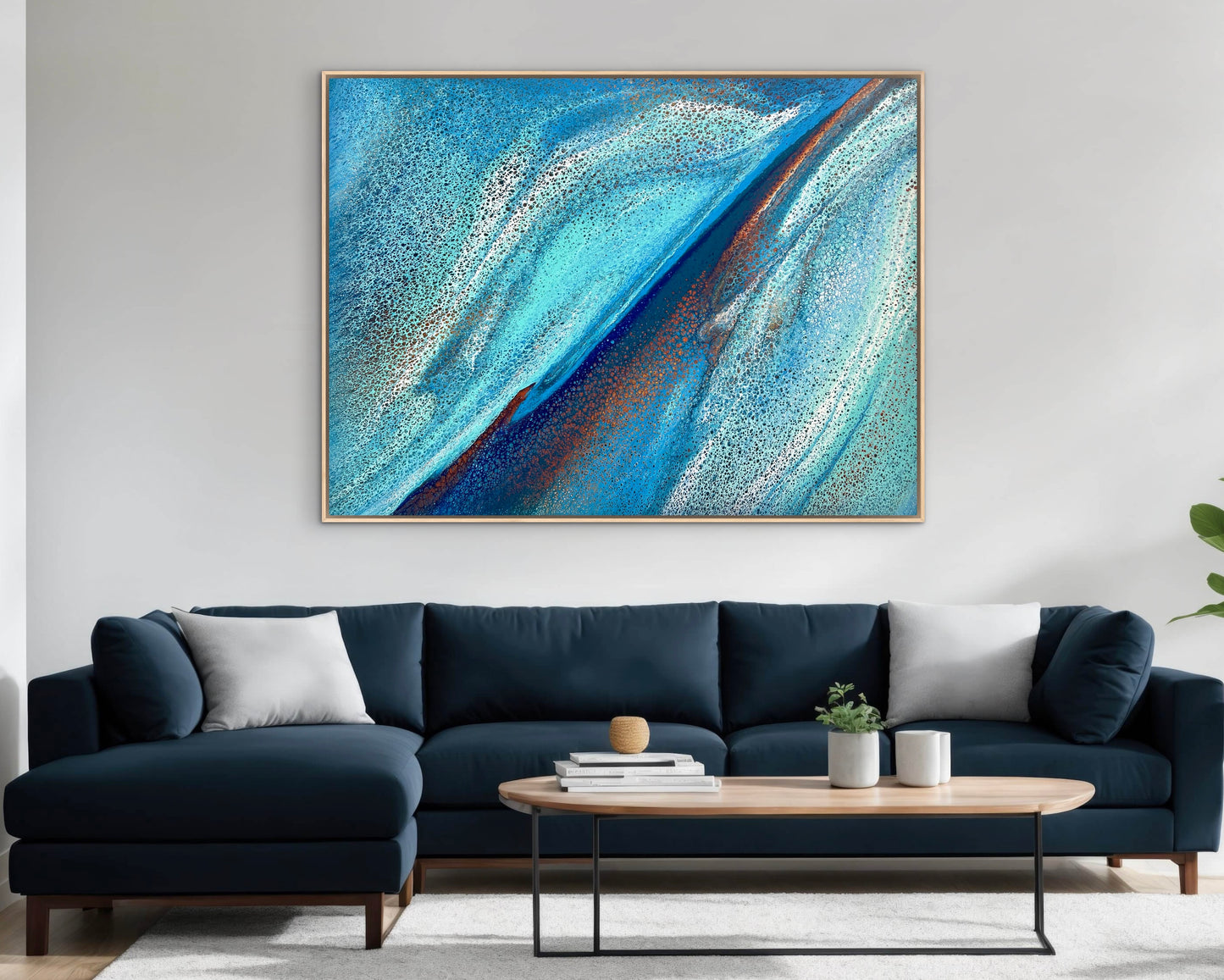 Tidal Ravine | Large Original Ocean Abstract Painting 122x91.5cm by Angela Roskell