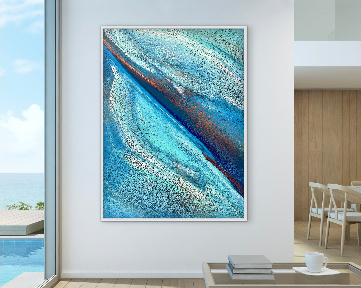 Tidal Ravine | Large Original Ocean Abstract Painting 122x91.5cm by Angela Roskell
