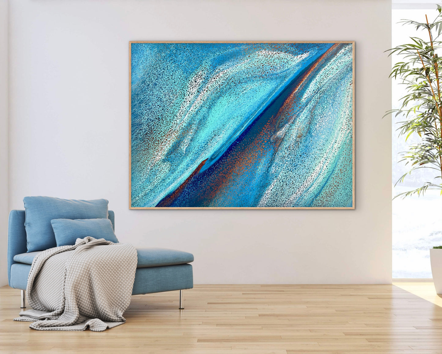 Tidal Ravine | Large Original Ocean Abstract Painting 122x91.5cm by Angela Roskell