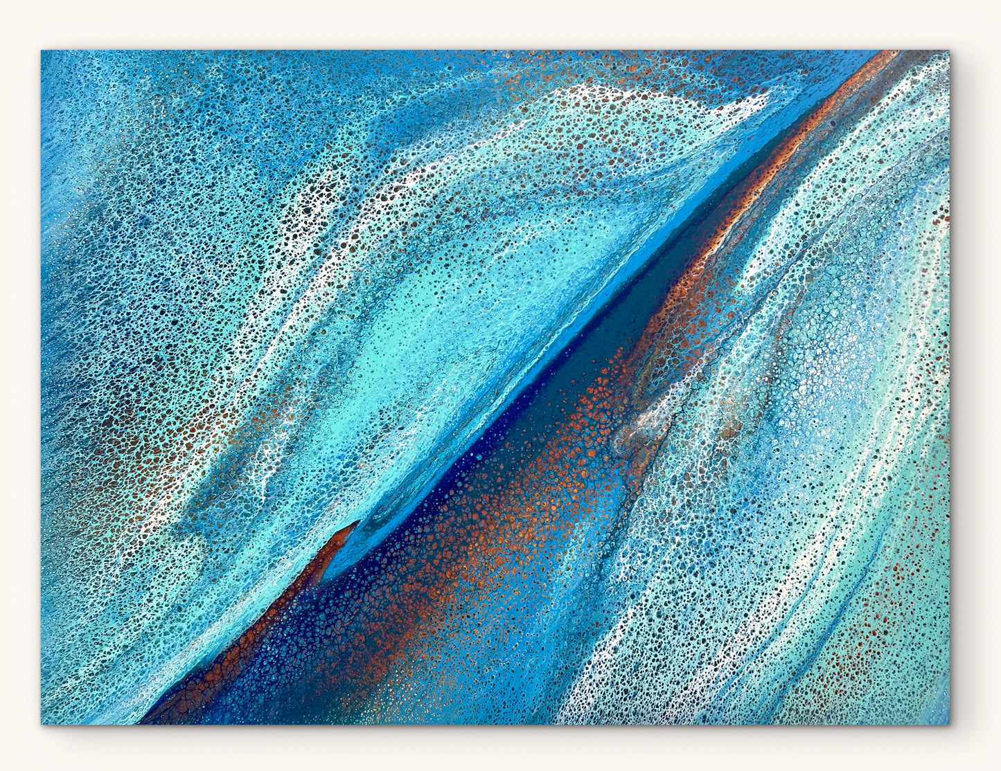 Tidal Ravine | Large Original Ocean Abstract Painting 122x91.5cm by Angela Roskell