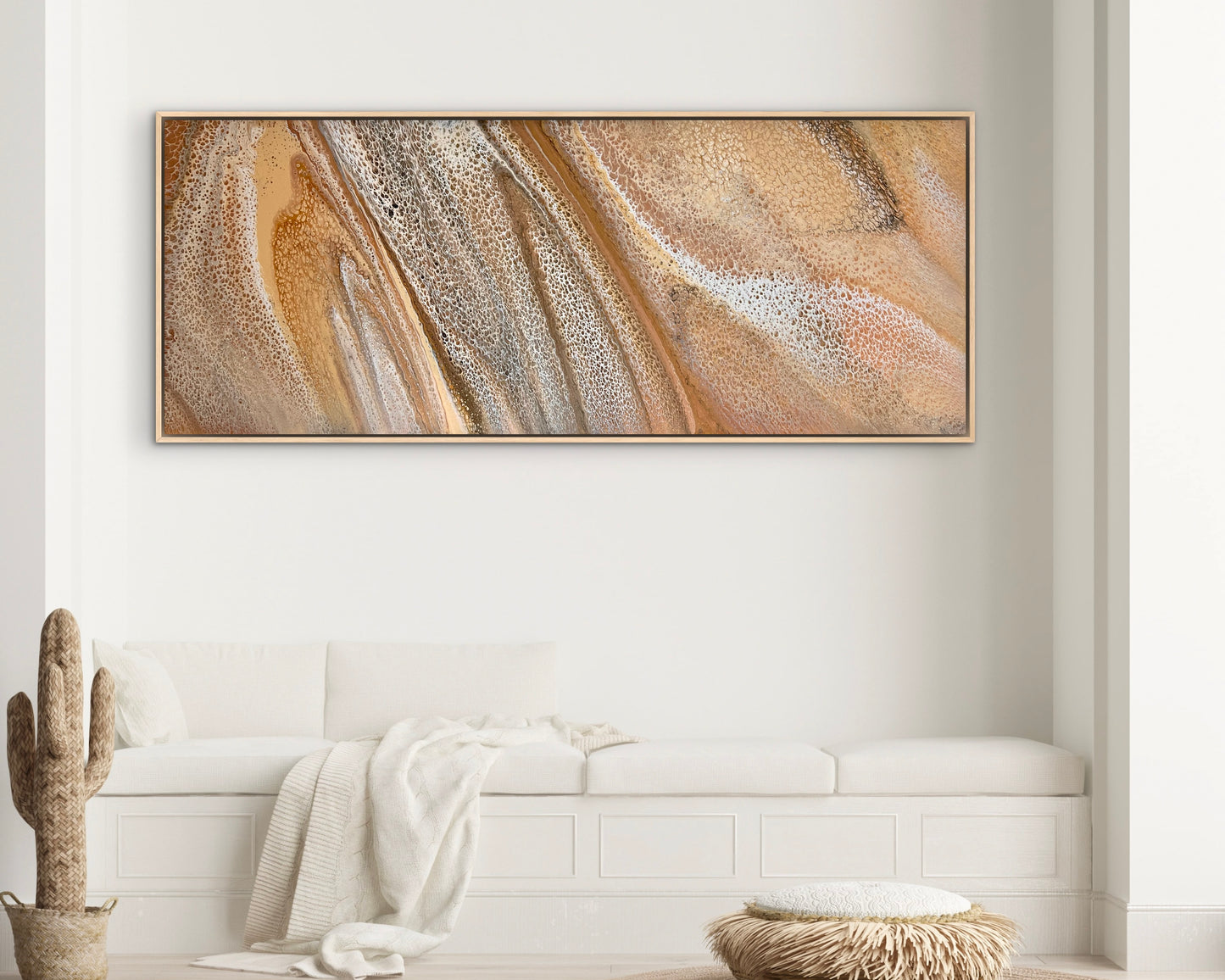 Sandstone Plains | Extra Large Original Abstract Painting 152x61.5cm by Angela Roskell