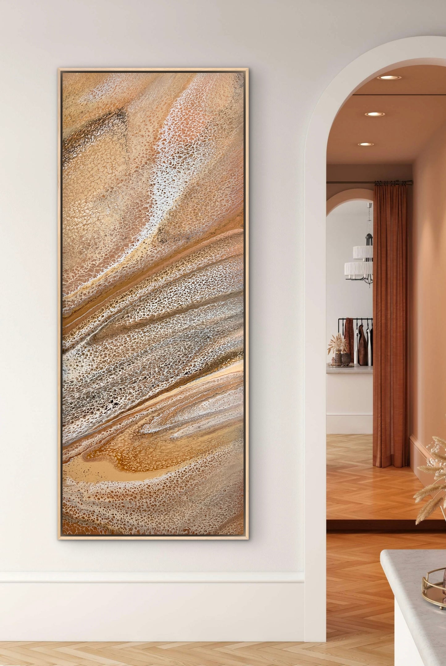 Sandstone Plains | Extra Large Original Abstract Painting 152x61.5cm by Angela Roskell