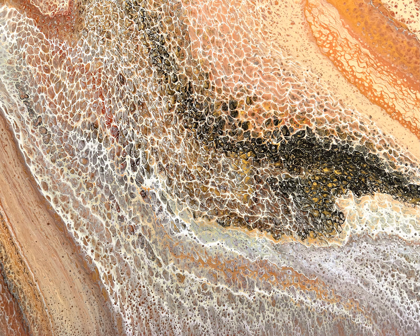 Earth's Traces | Extra Large Original Abstract Painting 183x91.5cm by Angela Roskell