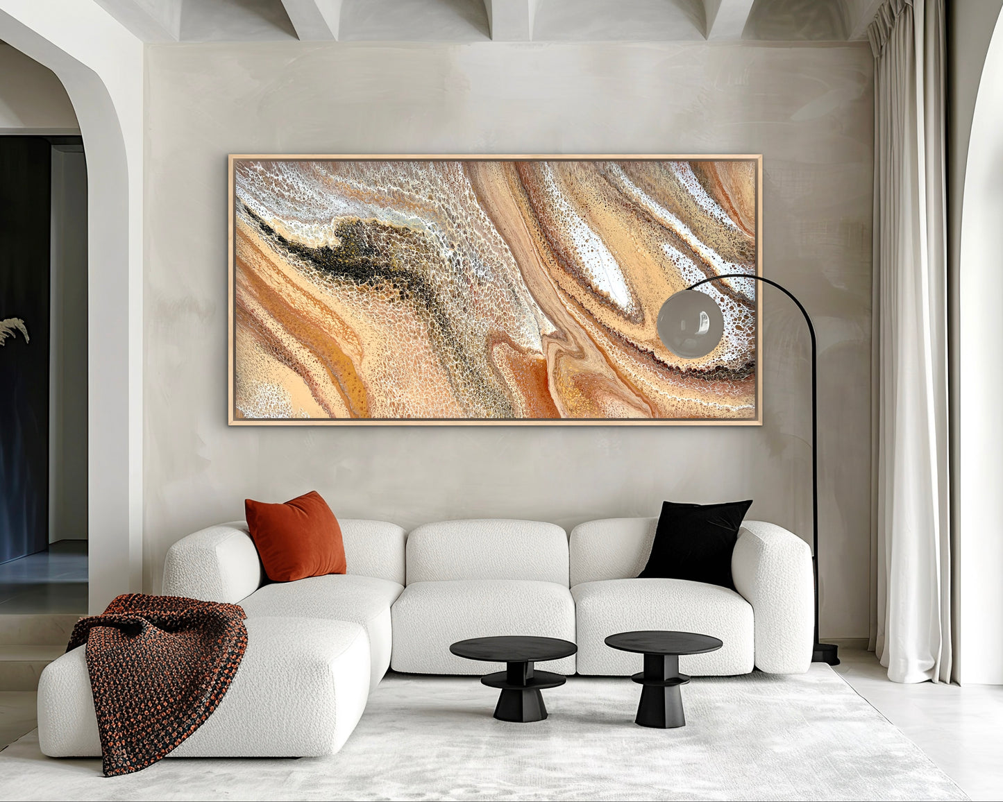 Earth's Traces | Extra Large Original Abstract Painting 183x91.5cm by Angela Roskell
