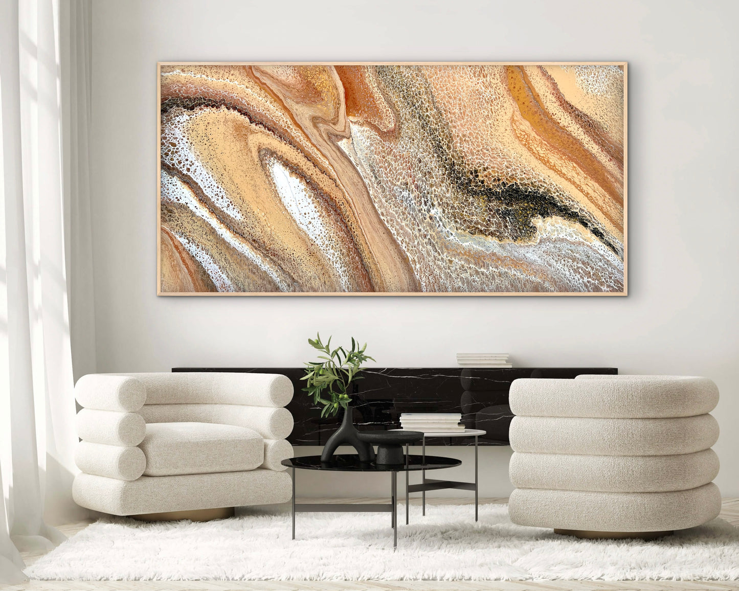 Earth's Traces | Extra Large Original Abstract Painting 183x91.5cm by Angela Roskell