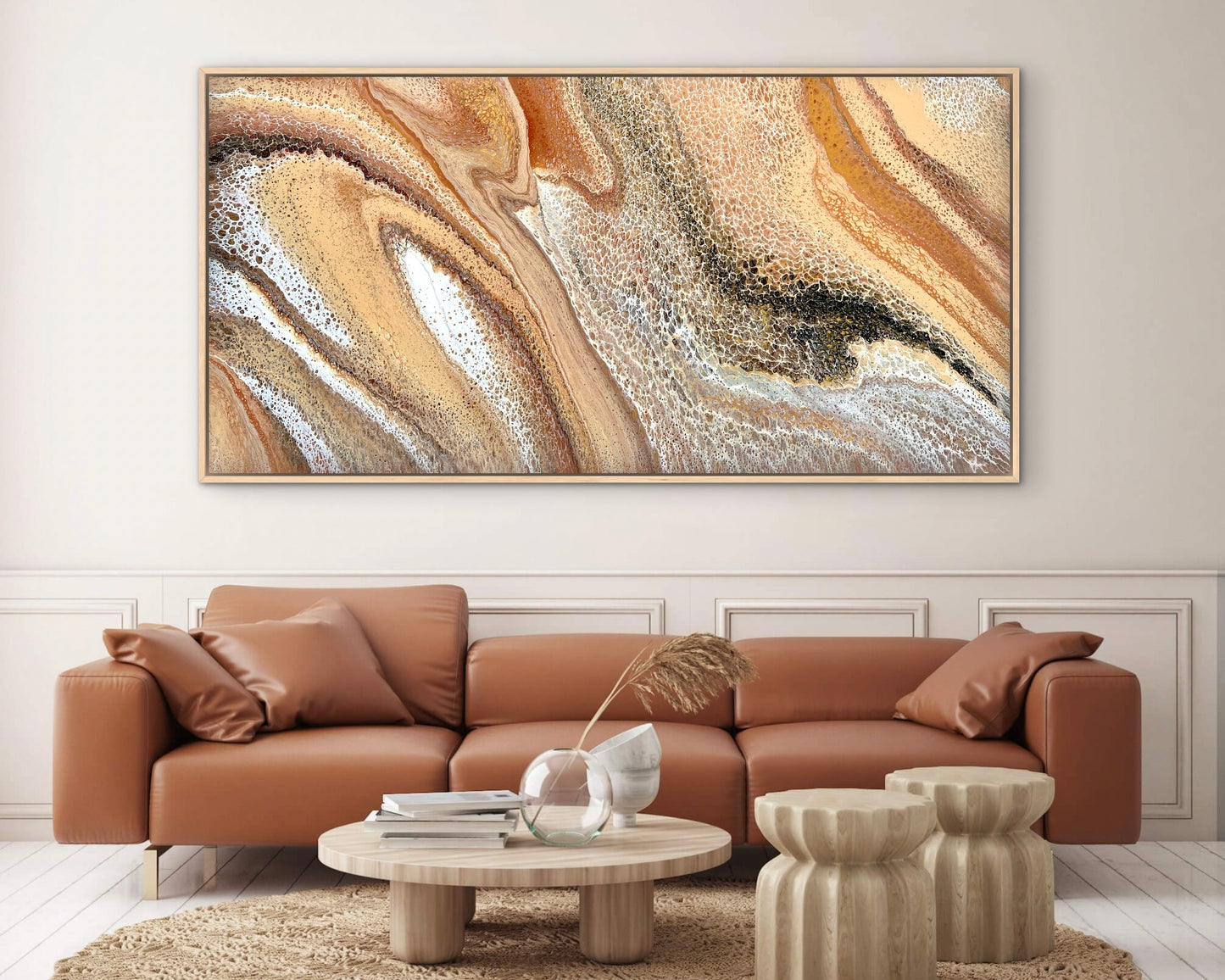 Earth's Traces | Extra Large Original Abstract Painting 183x91.5cm by Angela Roskell