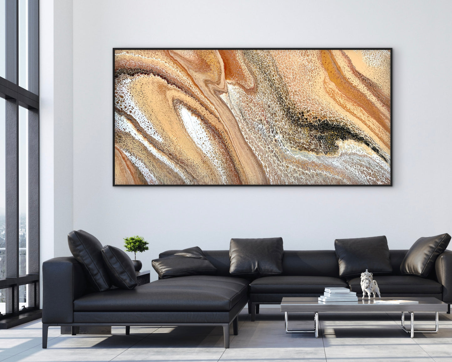 Earth's Traces | Extra Large Original Abstract Painting 183x91.5cm by Angela Roskell