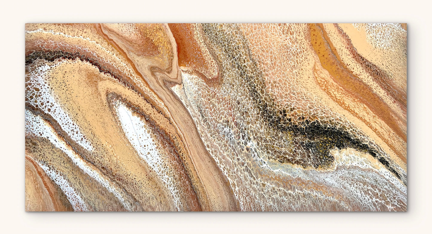 Earth's Traces | Extra Large Original Abstract Painting 183x91.5cm by Angela Roskell