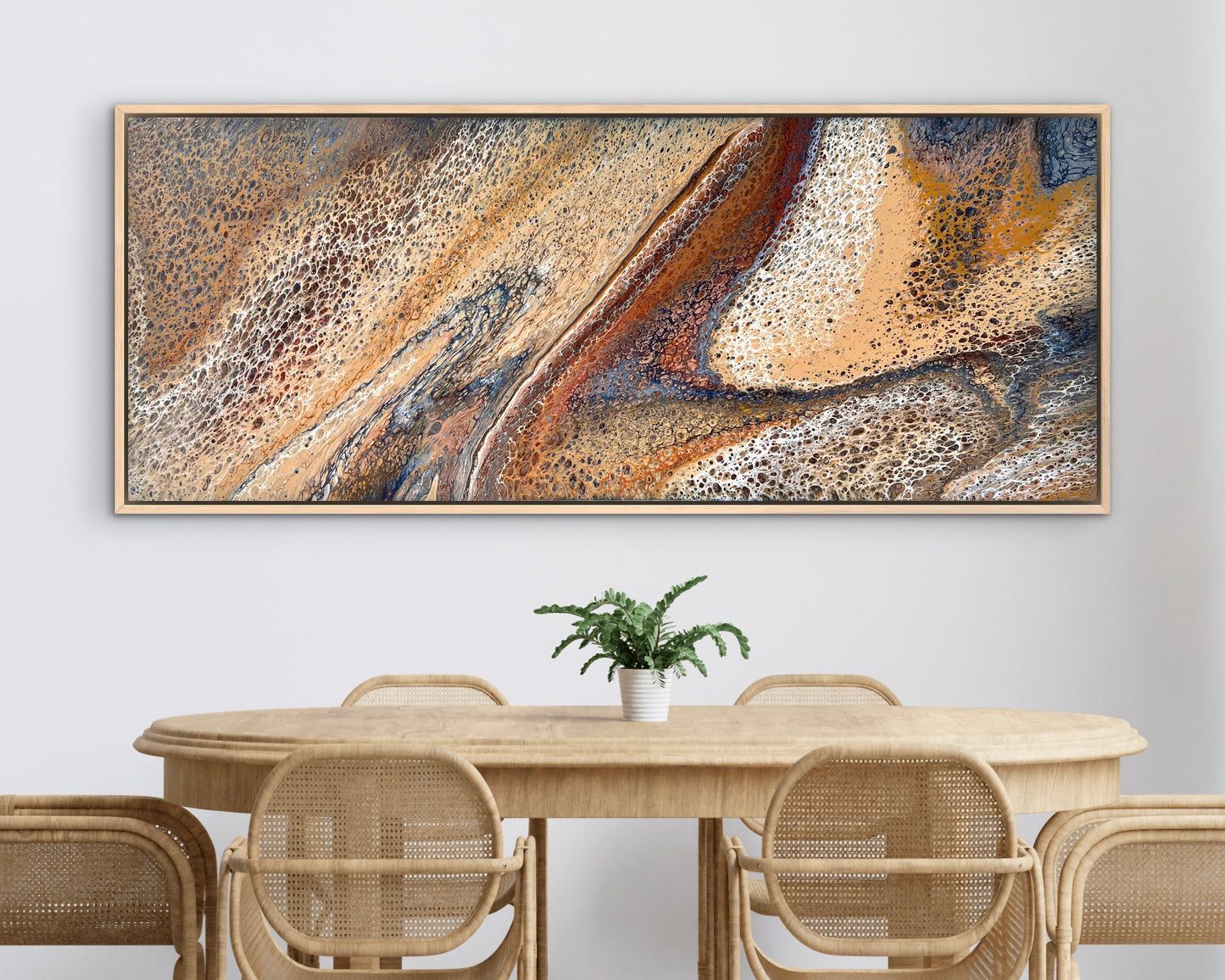 Burnished Earth | Extra Large Original Abstract Painting 152x61.5cm by Angela Roskell