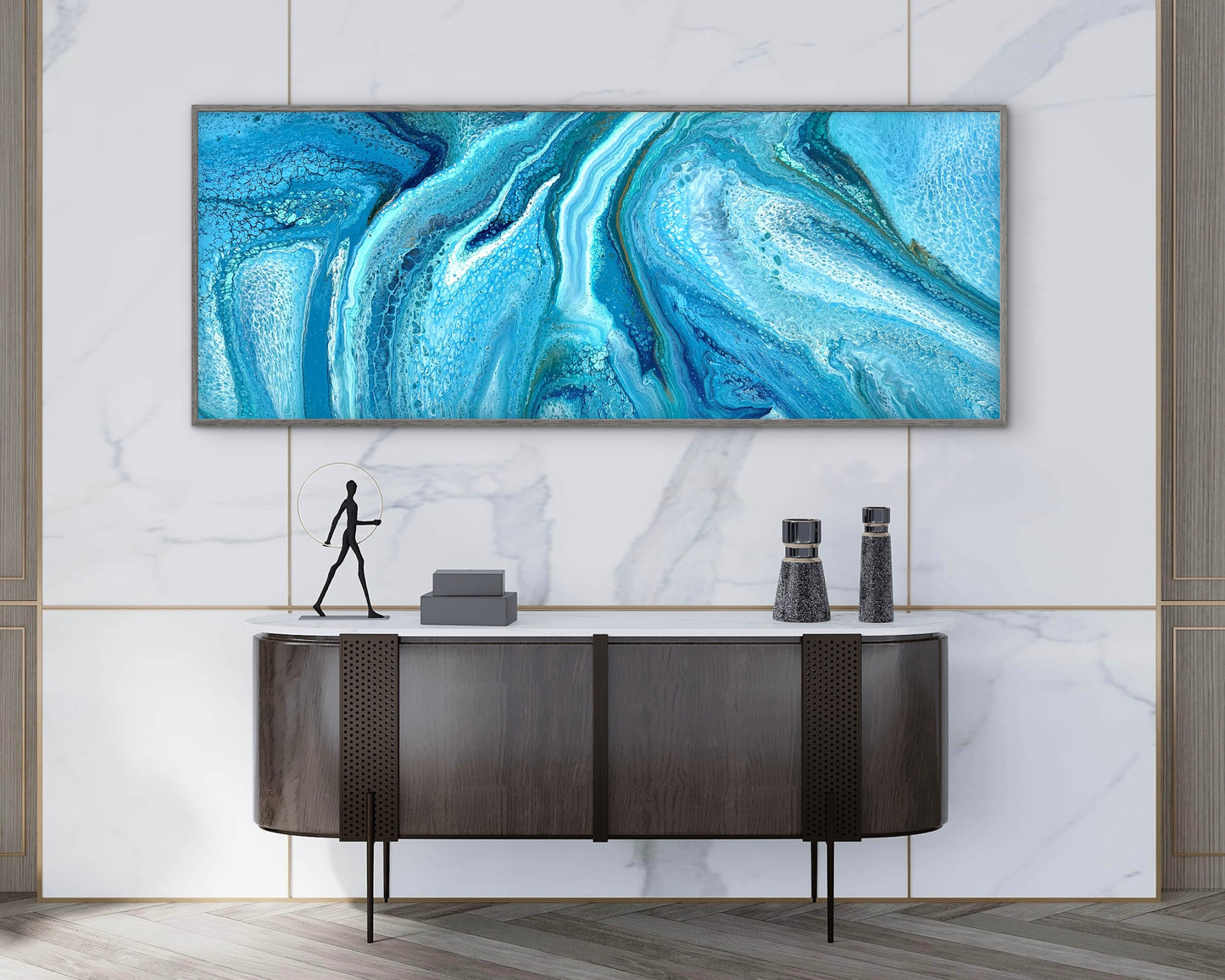 Living Tide | 152x61.5cm Original Abstract Painting by Angela Roskell