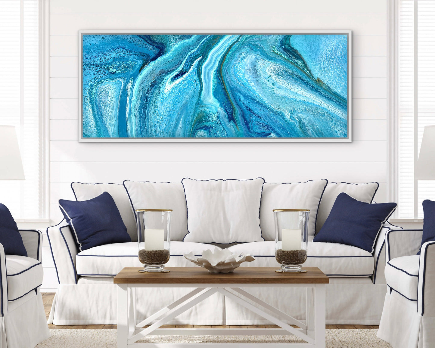Living Tide | 152x61.5cm Original Abstract Painting by Angela Roskell