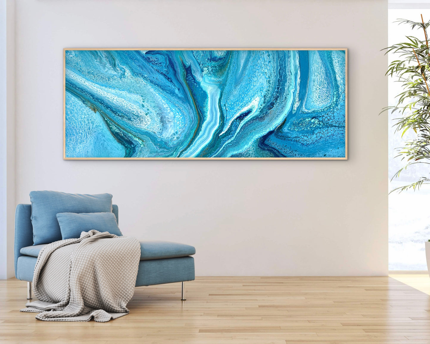 Living Tide | 152x61.5cm Original Abstract Painting by Angela Roskell