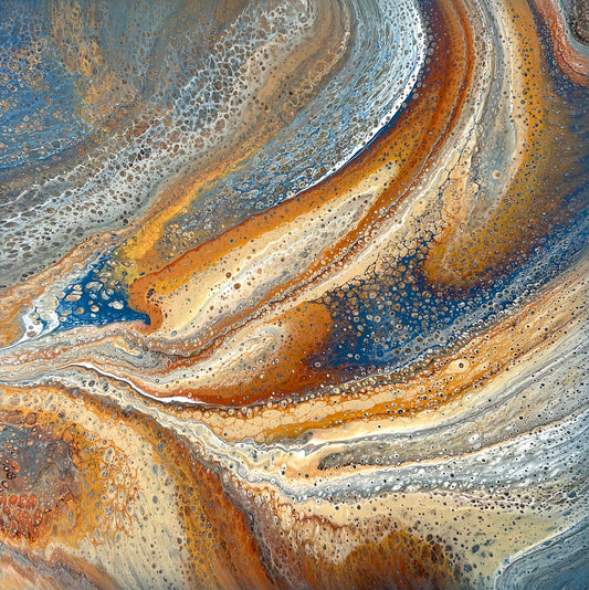 Ember Shores | 92x92cm Original Artwork by Angela Roskell