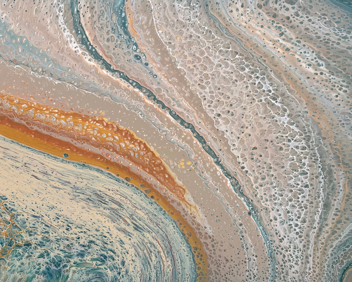 Gently Flowing | 152x61.5cm Original Abstract Painting by Angela Roskell