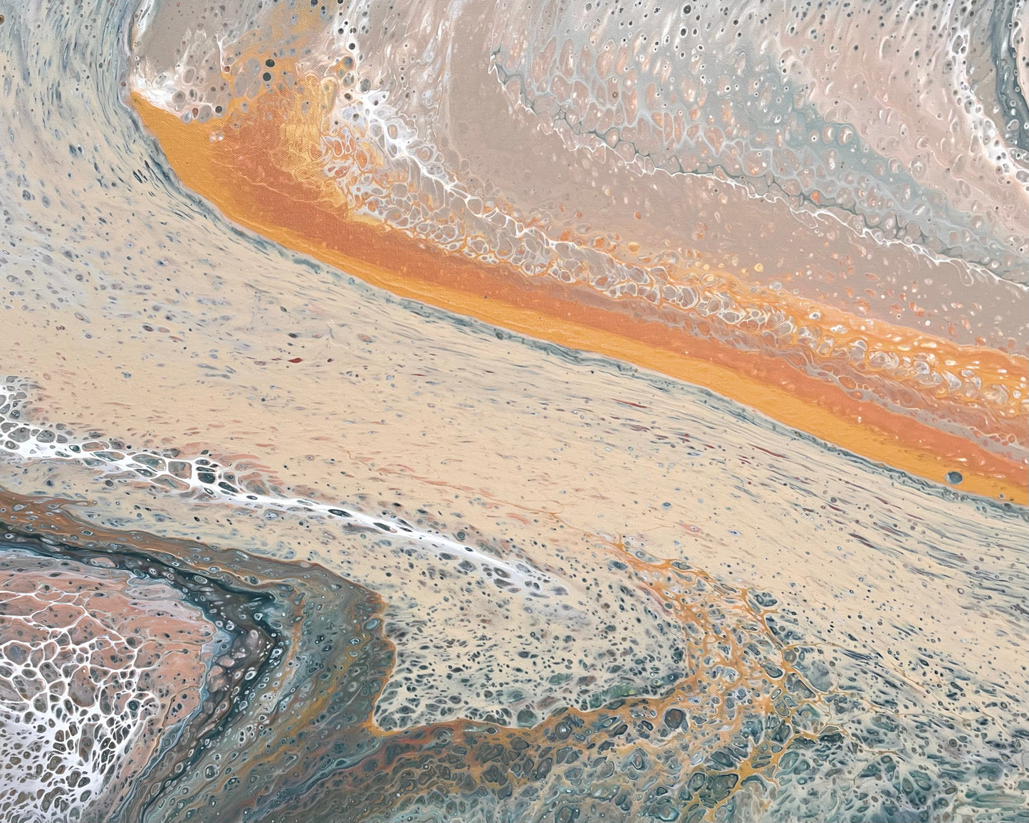 Gently Flowing | 152x61.5cm Original Abstract Painting by Angela Roskell