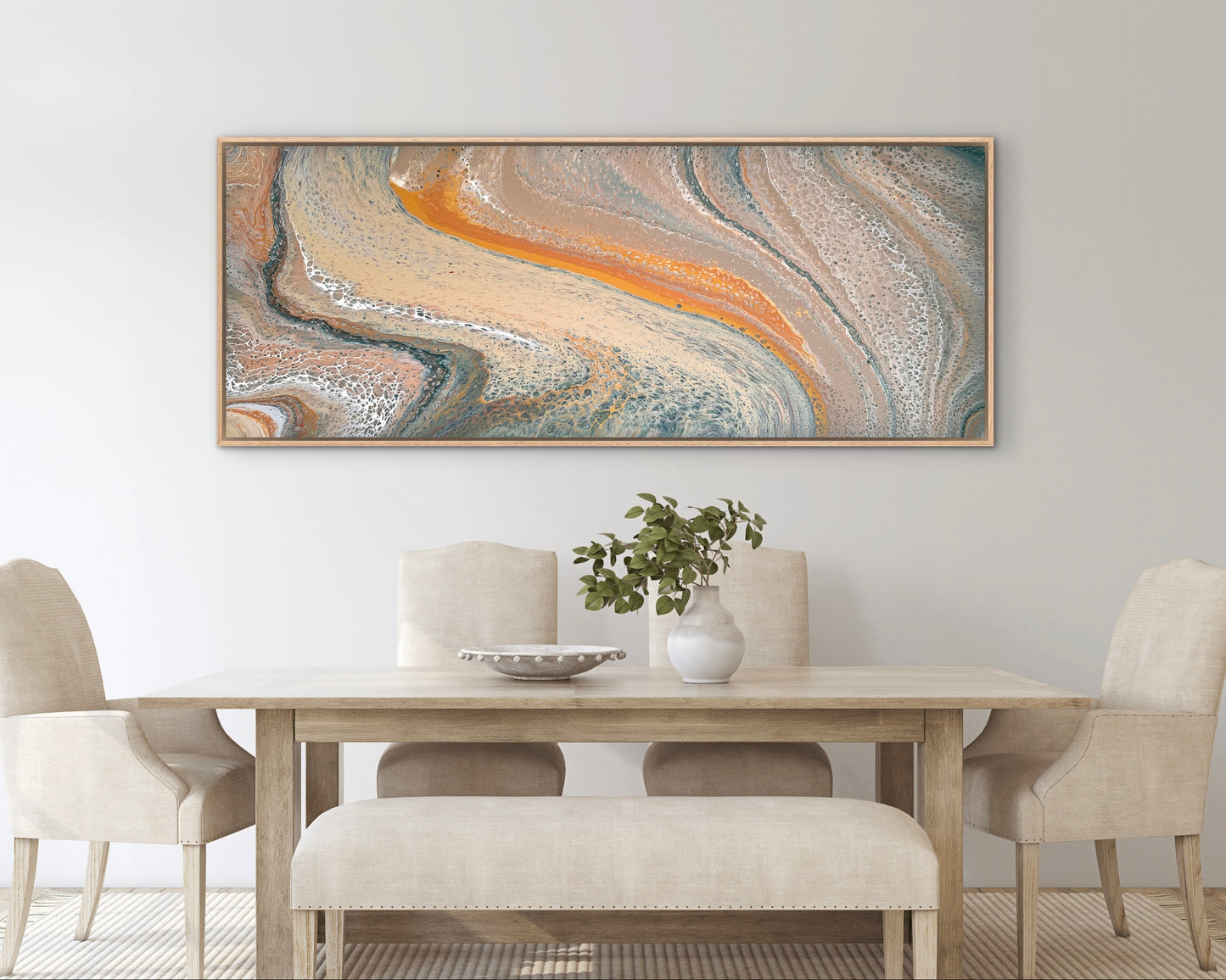 Gently Flowing | 152x61.5cm Original Abstract Painting by Angela Roskell