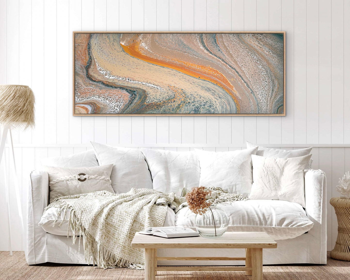 Gently Flowing | 152x61.5cm Original Abstract Painting by Angela Roskell