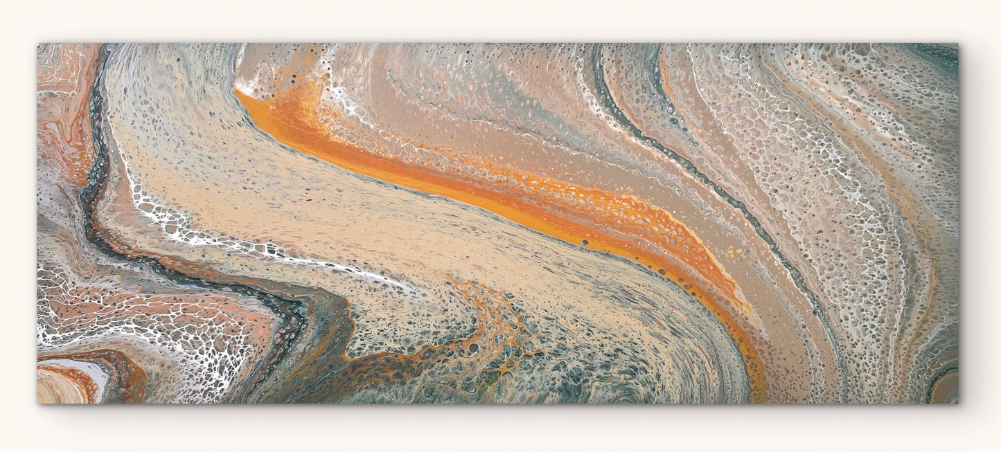Gently Flowing | 152x61.5cm Original Abstract Painting by Angela Roskell