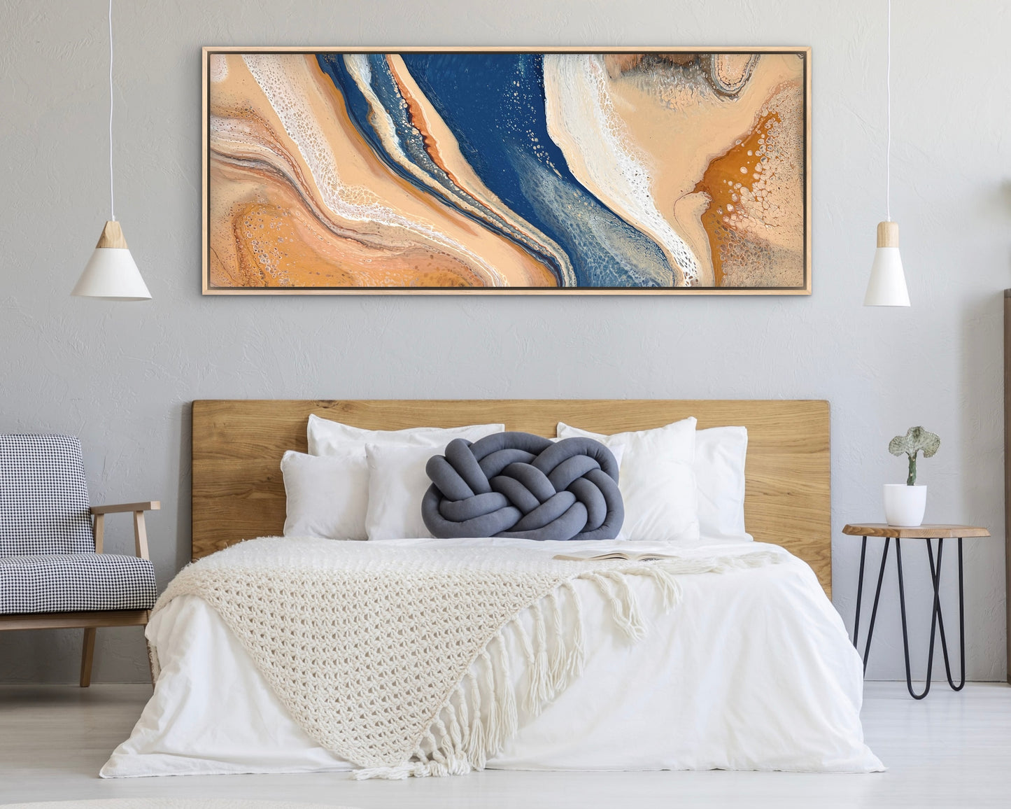 Blue Oasis | 152x61.5cm Original Abstract Painting by Angela Roskell