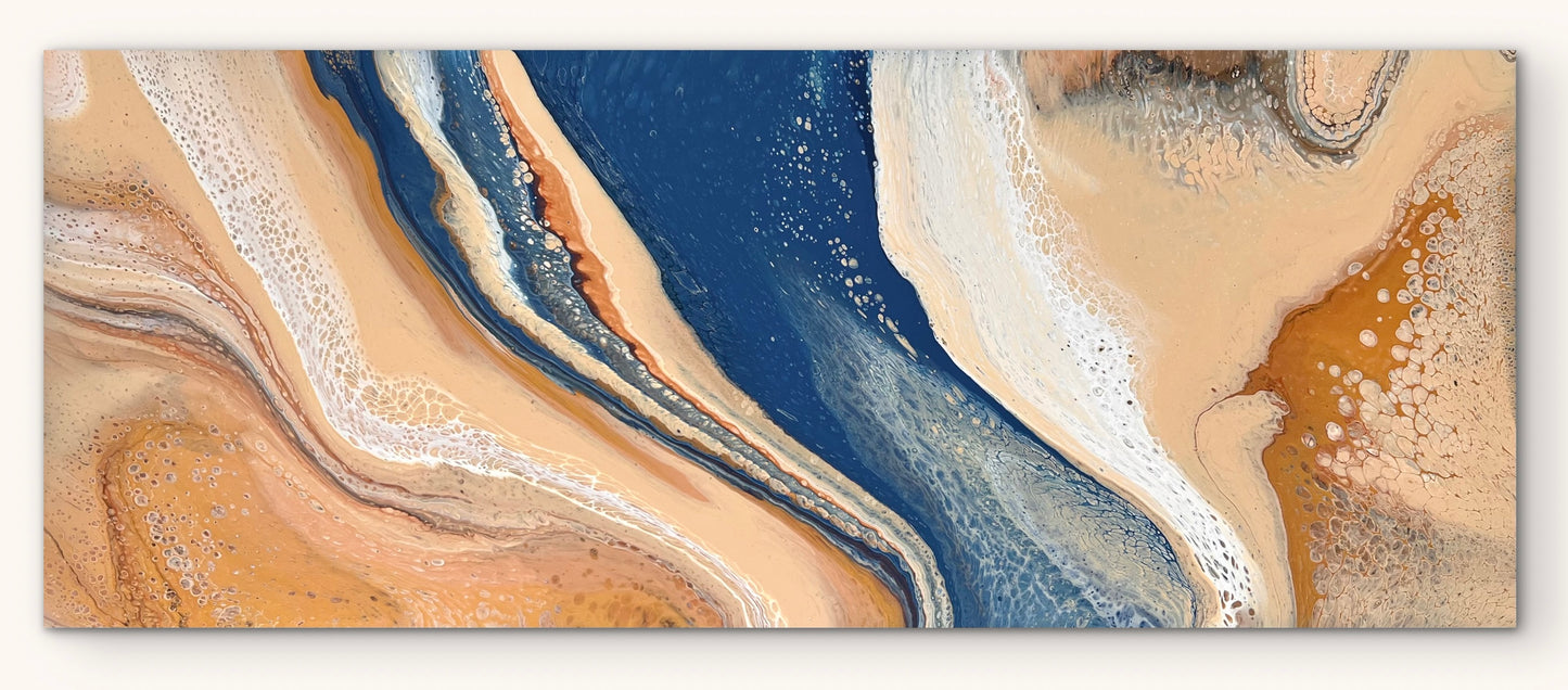 Blue Oasis | 152x61.5cm Original Abstract Painting by Angela Roskell