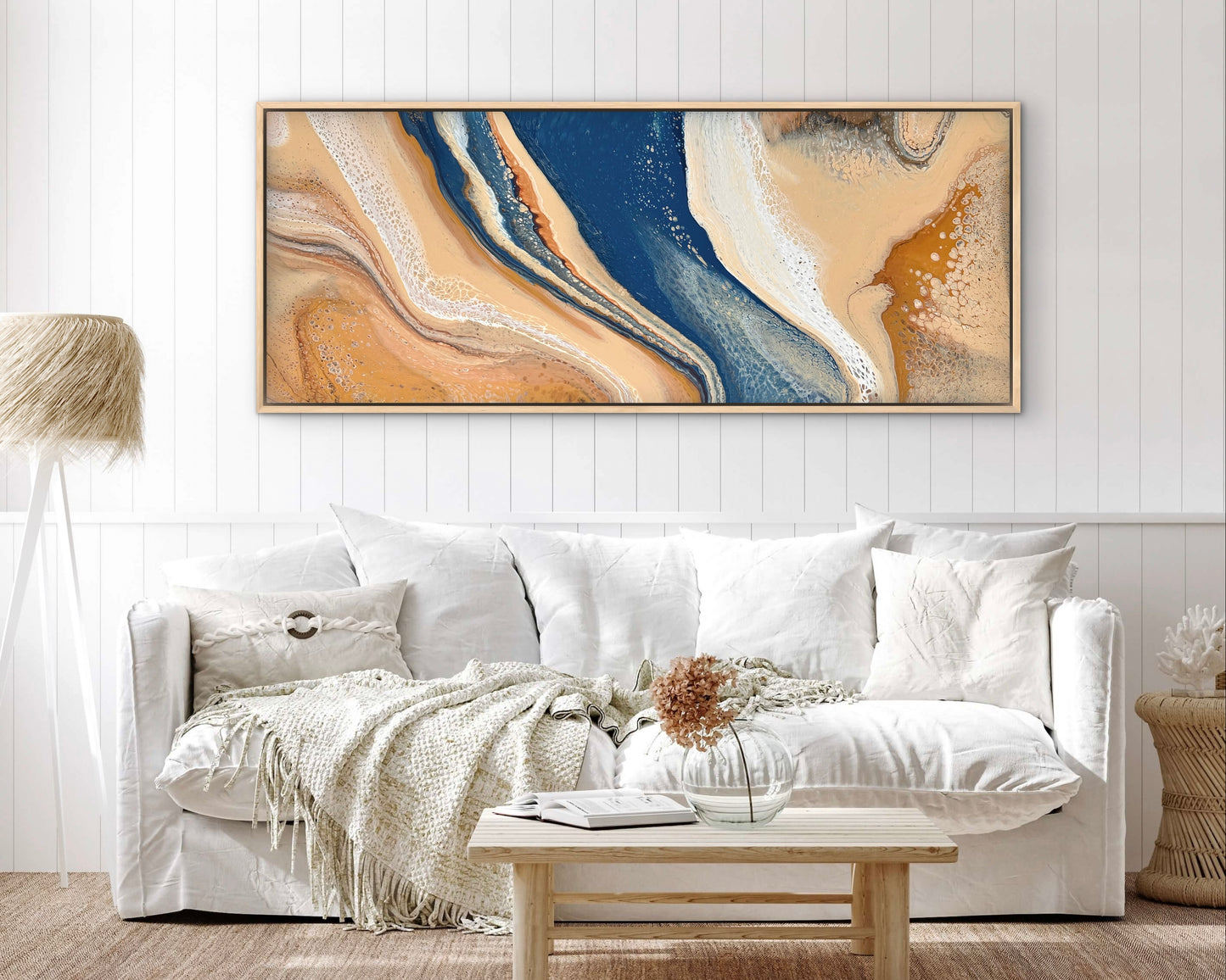 Blue Oasis | 152x61.5cm Original Abstract Painting by Angela Roskell