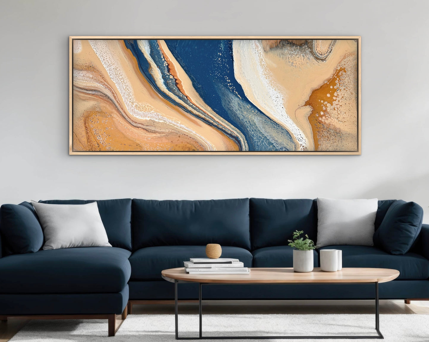 Blue Oasis | 152x61.5cm Original Abstract Painting by Angela Roskell