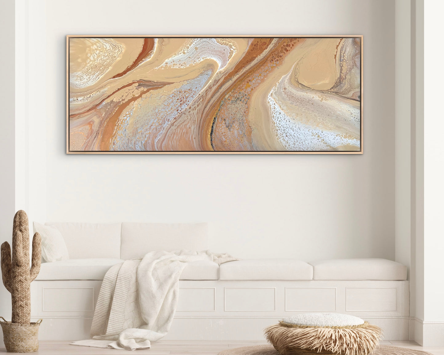 Golden Drift | 152x61.5cm Original Abstract Painting by Angela Roskell